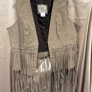 Tan Fringe Suede Vest